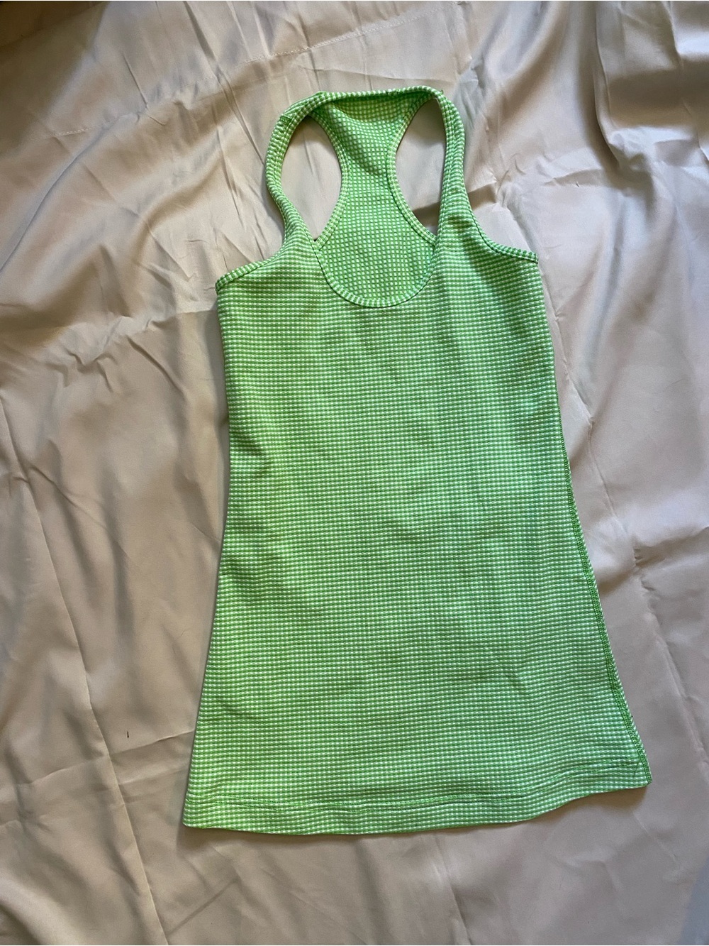 lululemon Light Green gingham style tank
